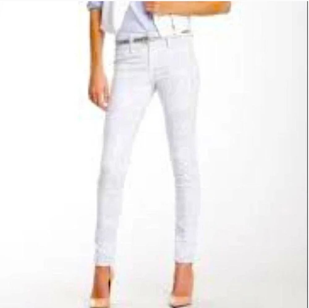 BLACK ORCHID Mid Rise White Print Skinny Jeans Size 28